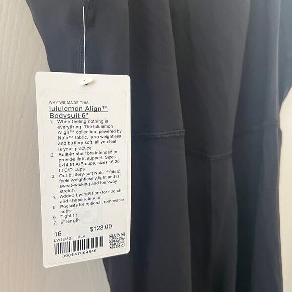 Lululemon Align 6” Black Bodysuit Size 16 - Picture 5 of 8